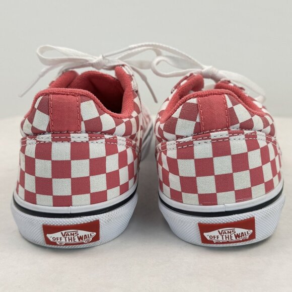 Vans Off The Wall Womens Sz 6 Low Top Sneakers Pink White Checkered Lace Up Shoe - Picture 4 of 13